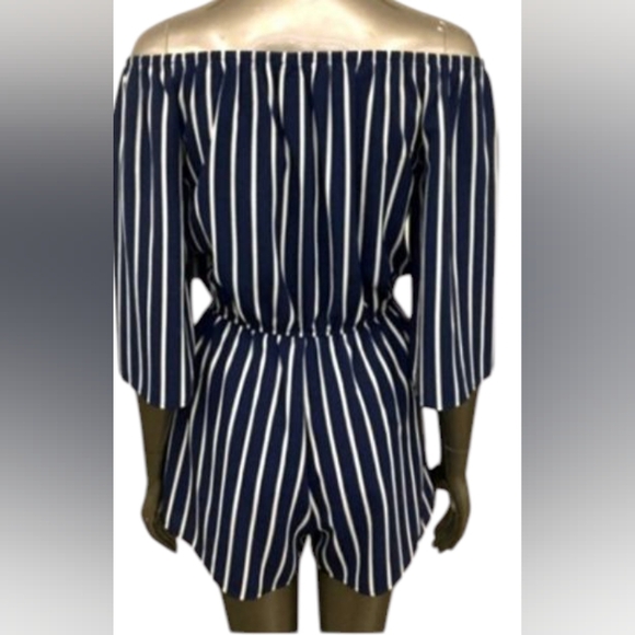 Ambiance Off shoulder striped romper size Small - Picture 5 of 5